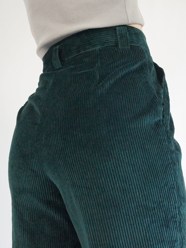 Green Corduroy Mum Jeans - 31"