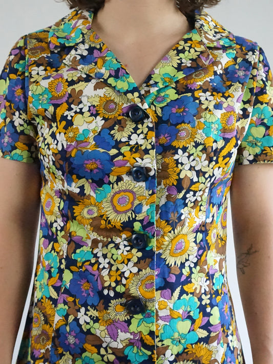 Wildflower Cotton Mini Dress - M