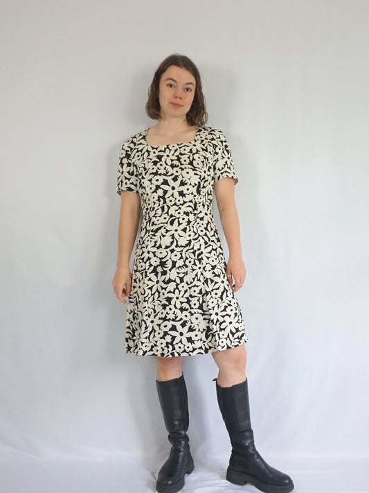 Floral Silk Mini Dress - M