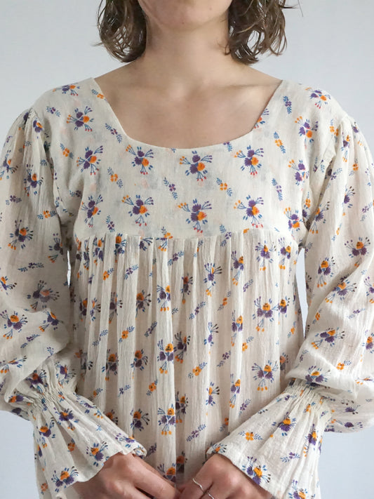 Indian Cotton Cheesecloth Dress - S