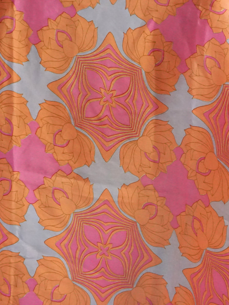 Pink Silk Floral Scarf