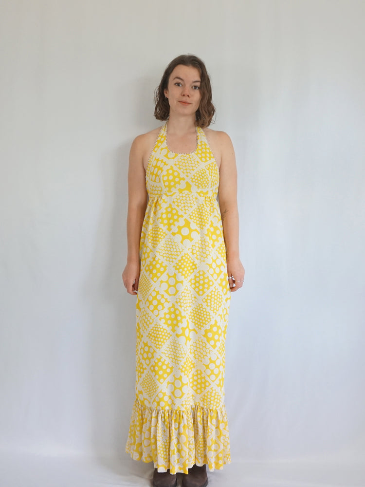 Polka Dot Halterneck Dress - S