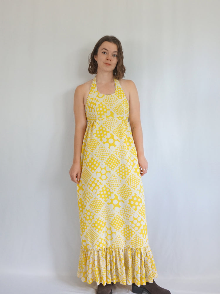 Polka Dot Halterneck Dress - S