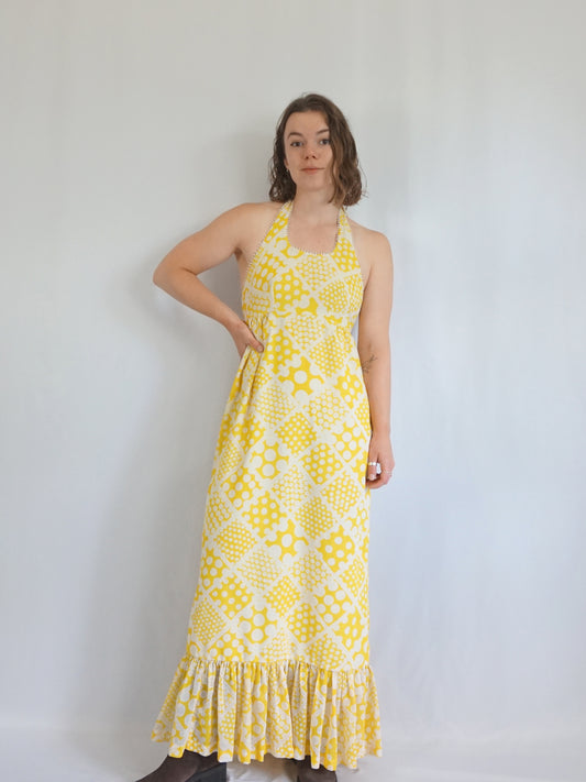 Polka Dot Halterneck Dress - S