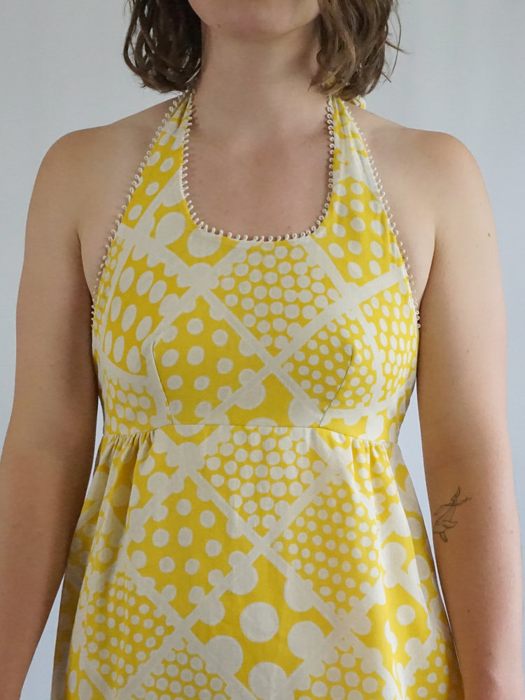 Polka Dot Halterneck Dress - S