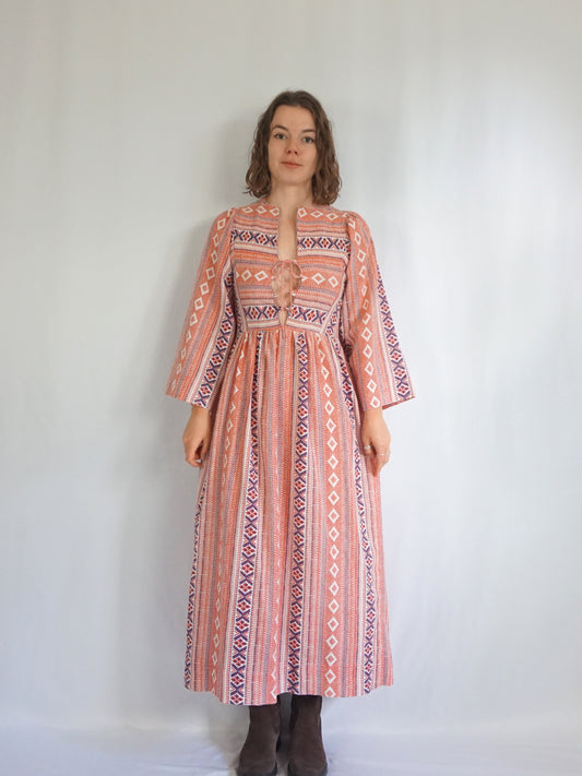 Funky Patterned Tie Dress - XS/S