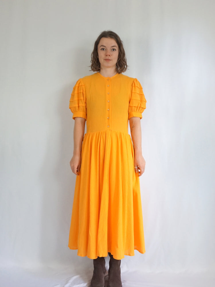 Marion Donaldson Yellow Cotton Dress - L