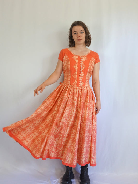 Aztec Patterned Tie Back Dress - M