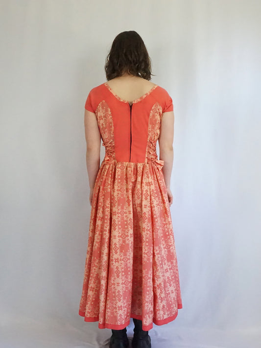 Aztec Patterned Tie Back Dress - M