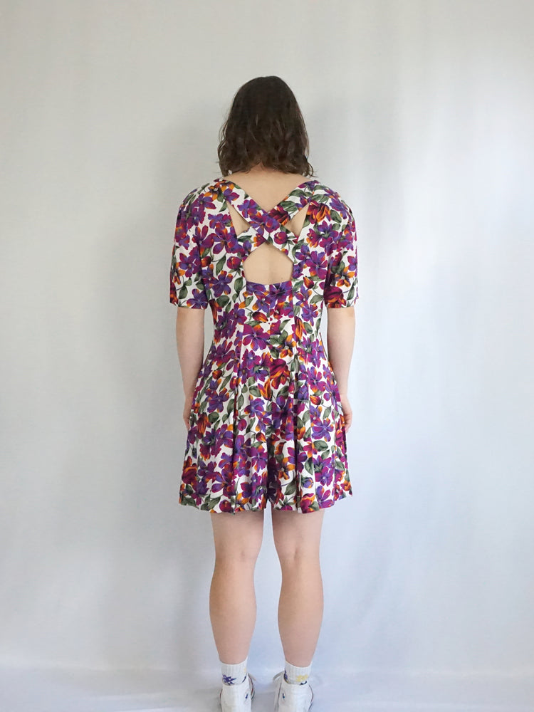 Floral Backless Playsuit - M