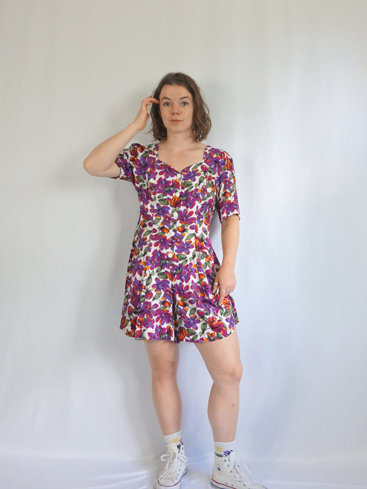 Floral Backless Playsuit - M