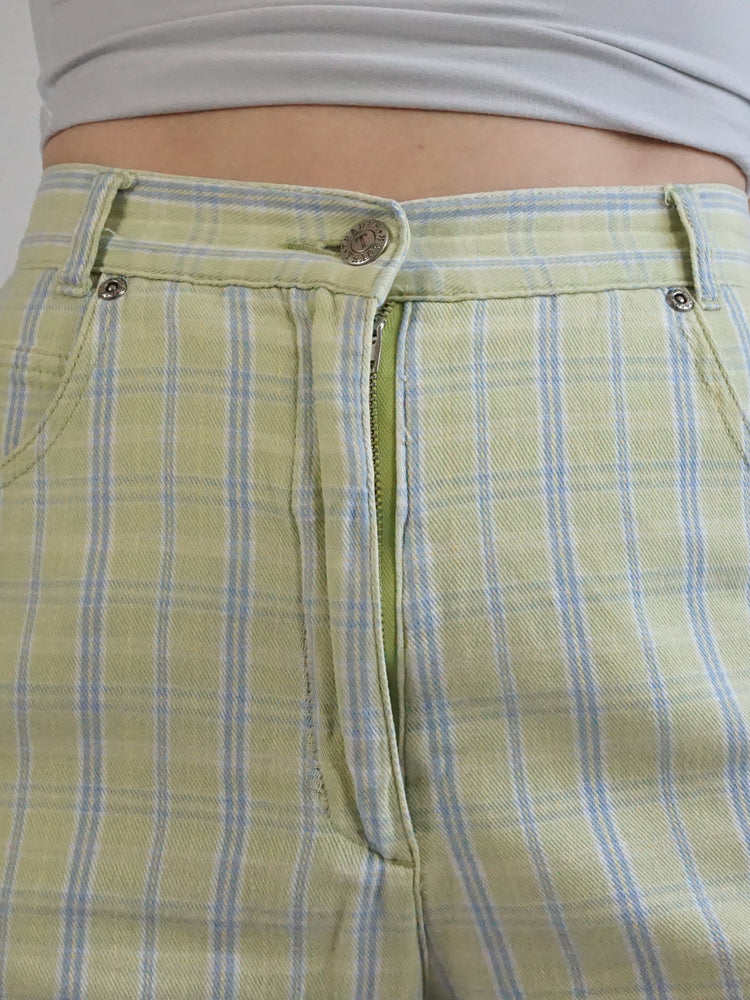 Green Checkered Mum Shorts - 30"