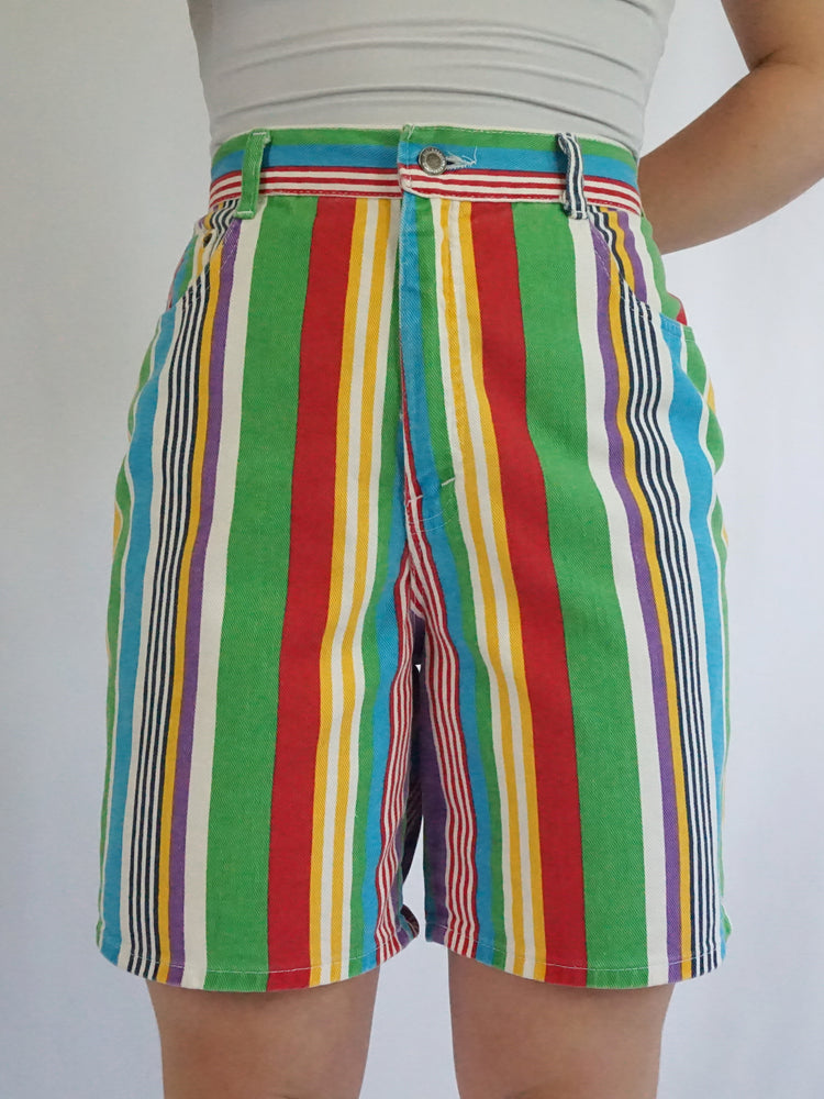 Multicolour Striped Shorts - 30"