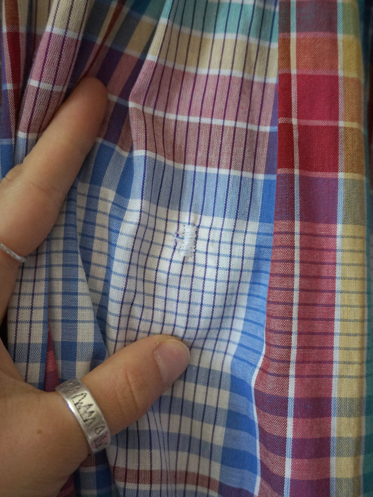 Multicoloured Checkered Maxi Dress - L