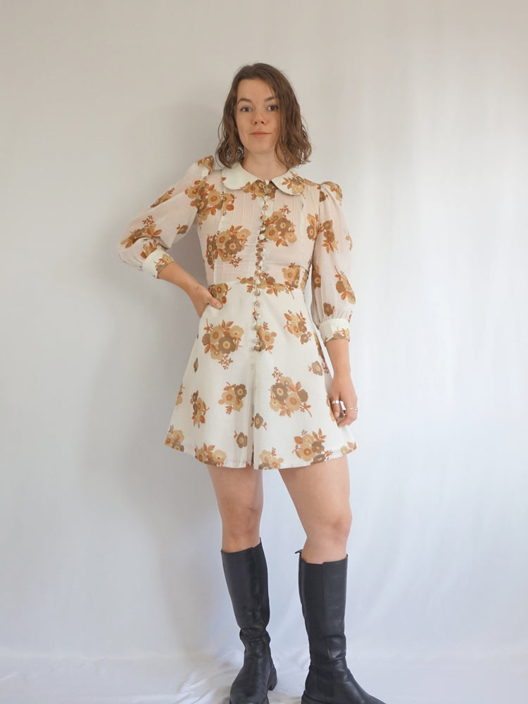 Puff Sleeve Mini Dress - XS/S
