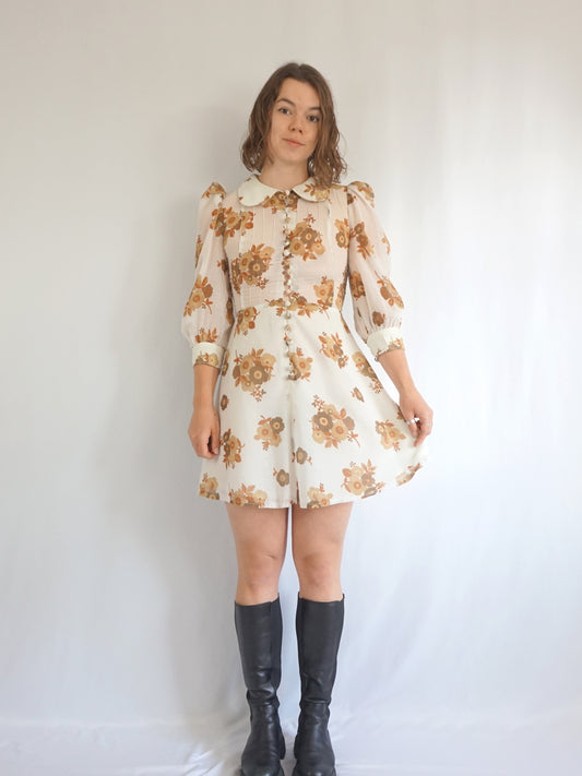 Puff Sleeve Mini Dress - XS/S