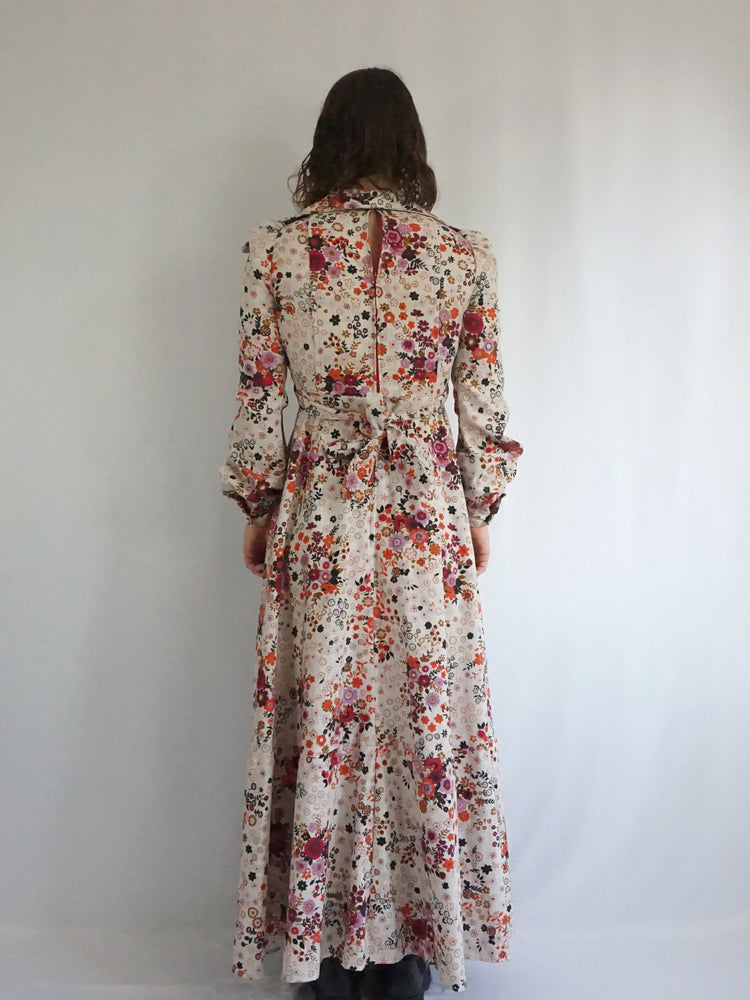 Floral Puff Sleeve Maxi Dress - S