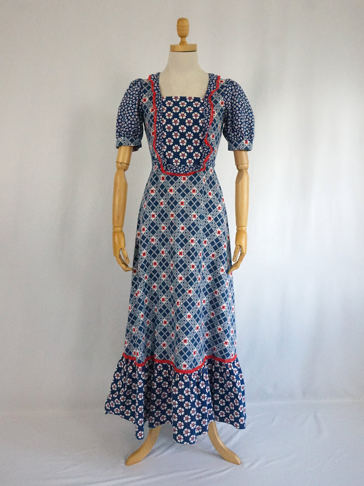 Fun Floral Cotton Maxi Dress - XS