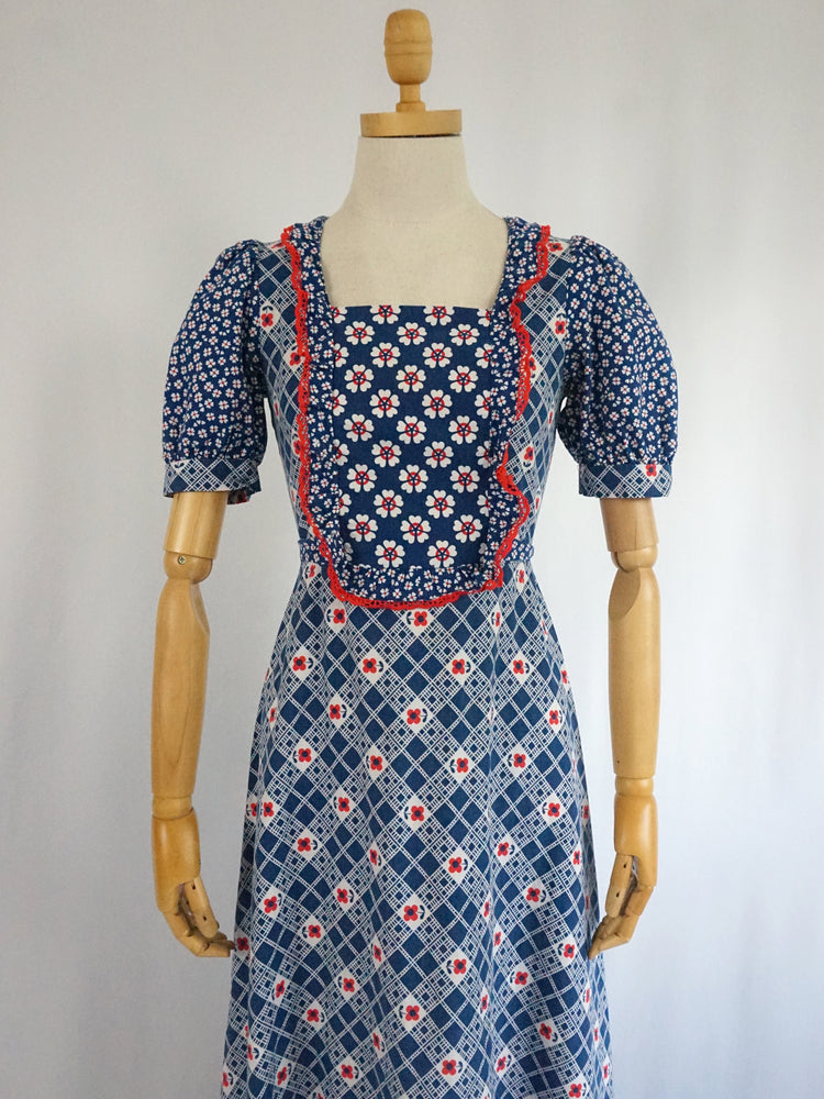 Fun Floral Cotton Maxi Dress - XS