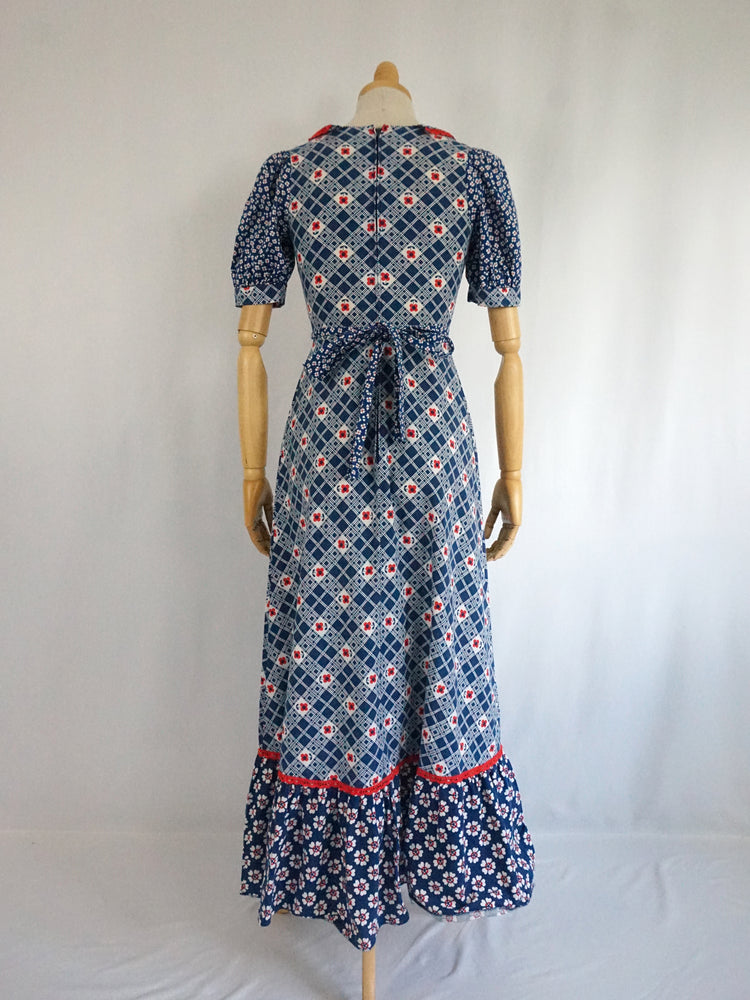Fun Floral Cotton Maxi Dress - XS