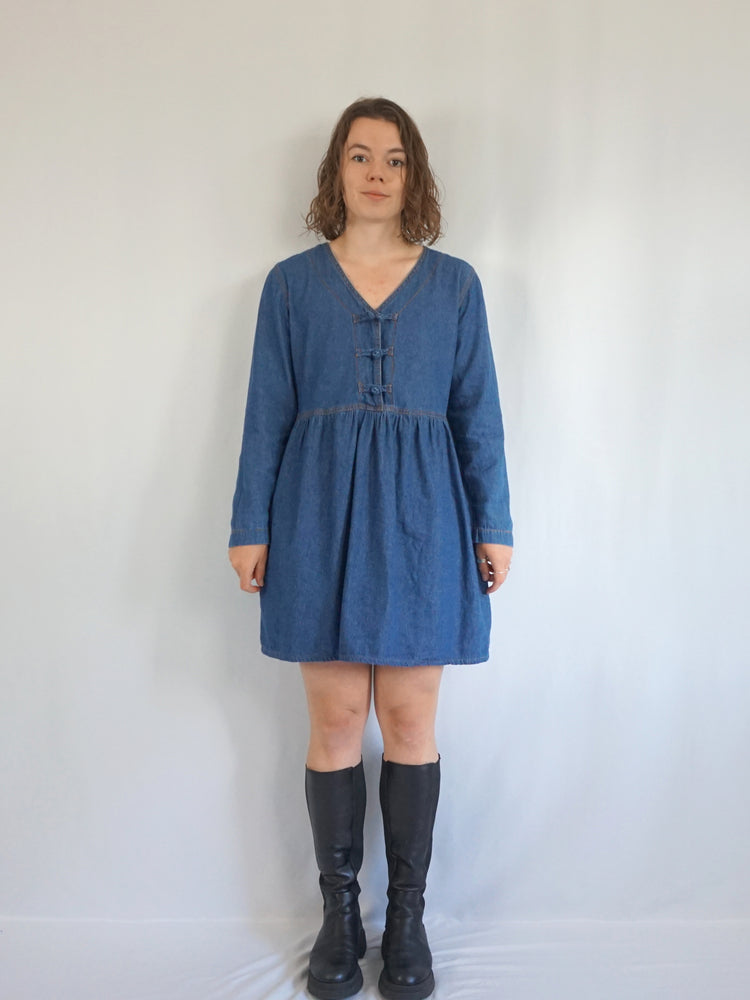 Denim Mini Dress - L