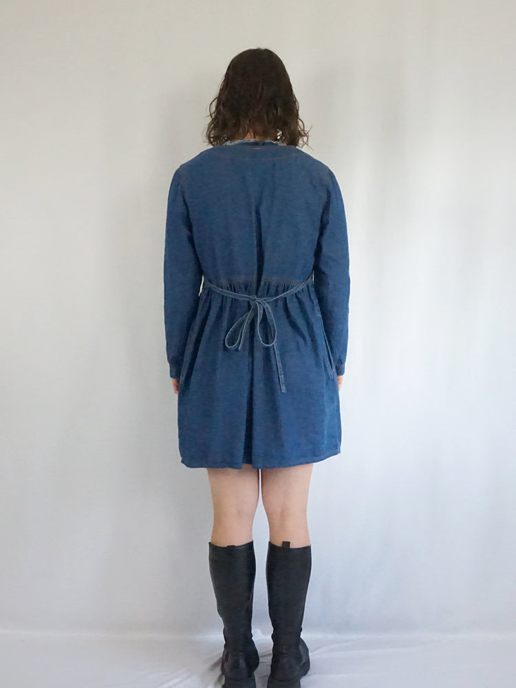 Denim Mini Dress - L