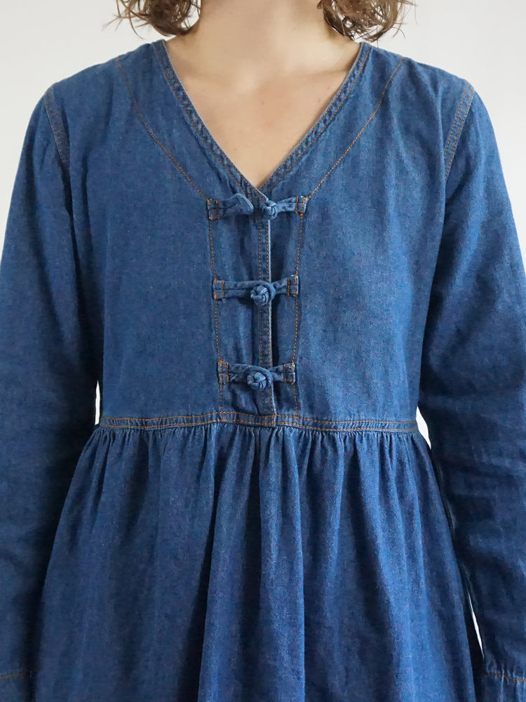 Denim Mini Dress - L