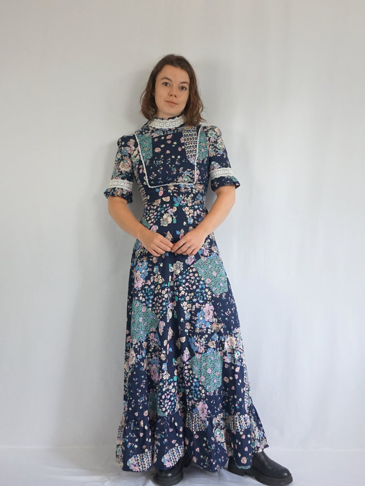 Floral Patchwork Cotton Dress - XS/S