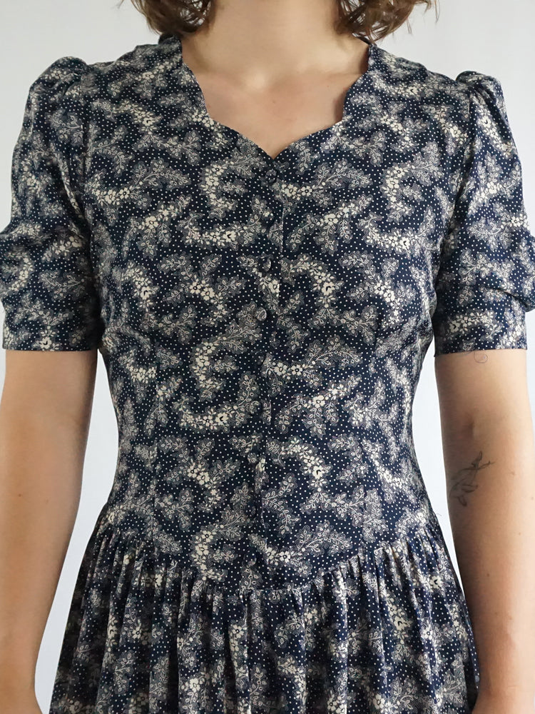 Laura Ashley Scalloped Dress - S