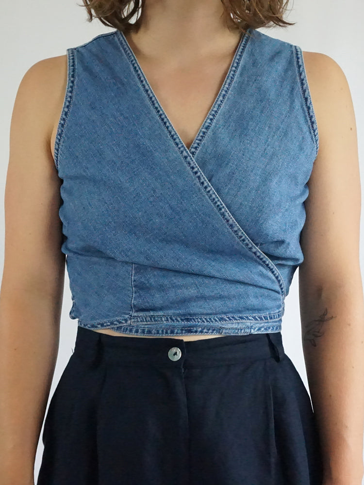 Denim Wrap Shirt - M/L