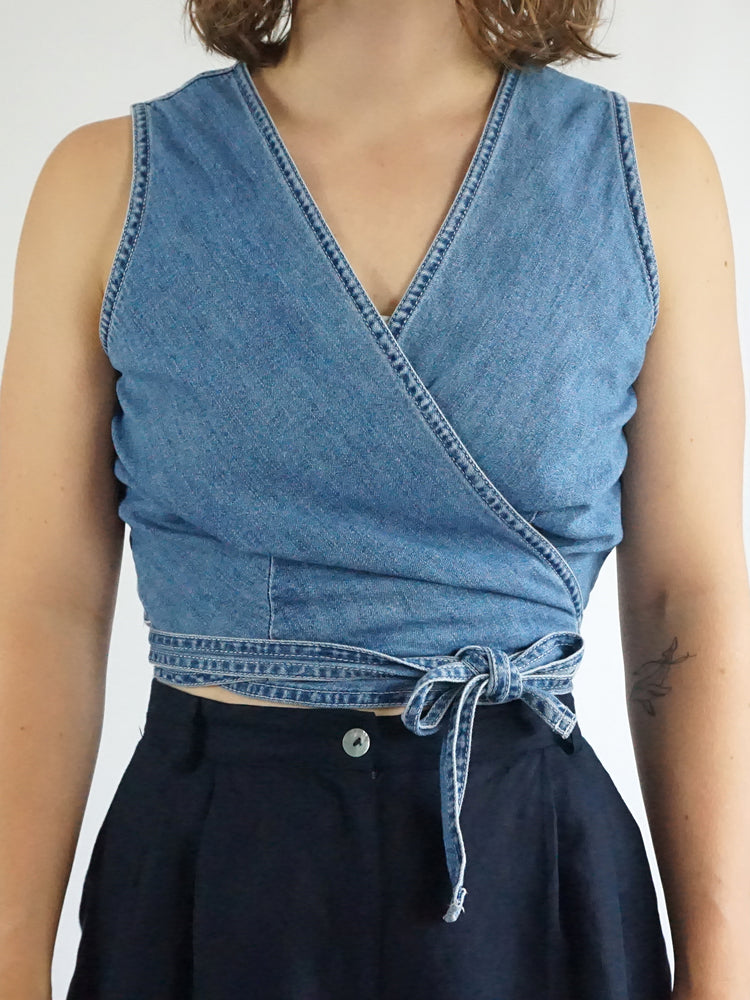 Denim Wrap Shirt - M/L