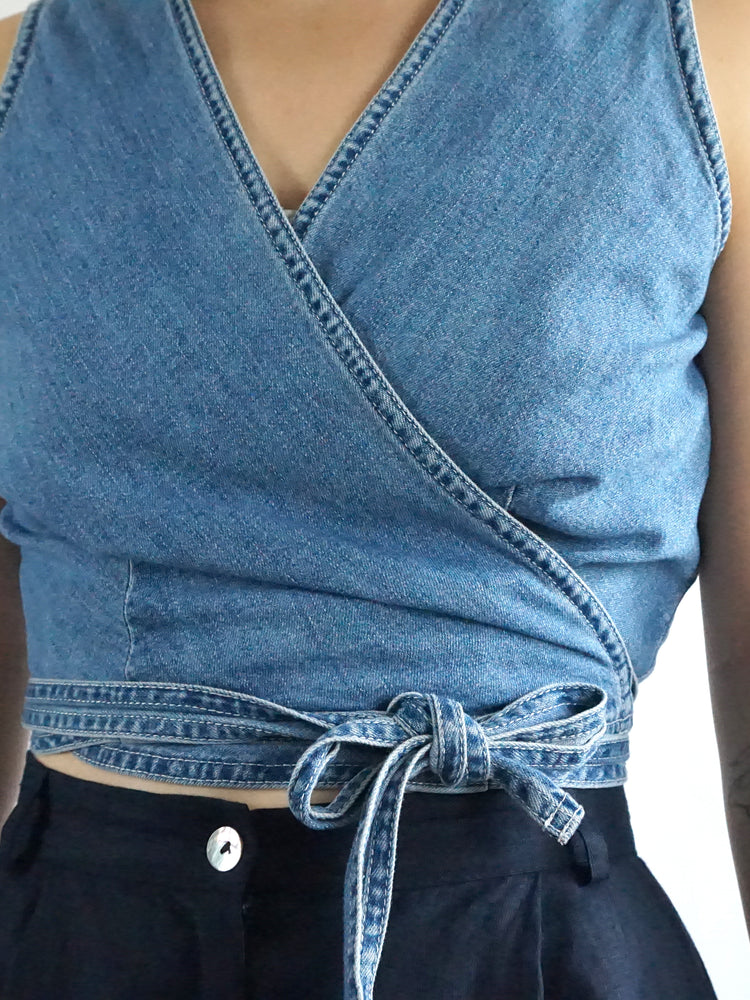 Denim Wrap Shirt - M/L