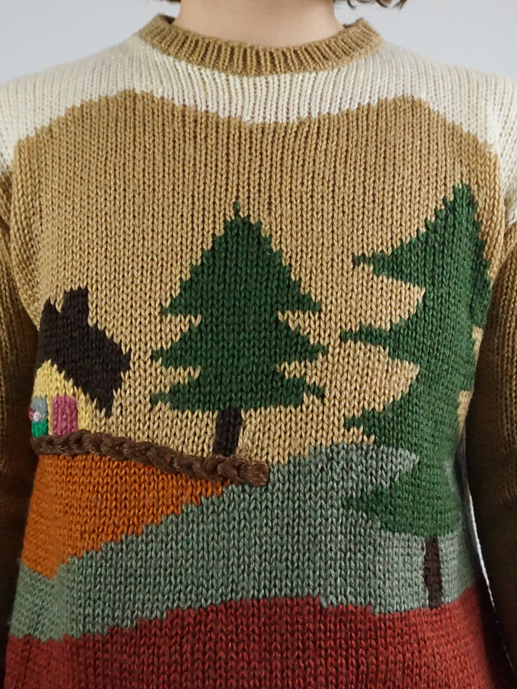 Cottage & Trees Jumper - M