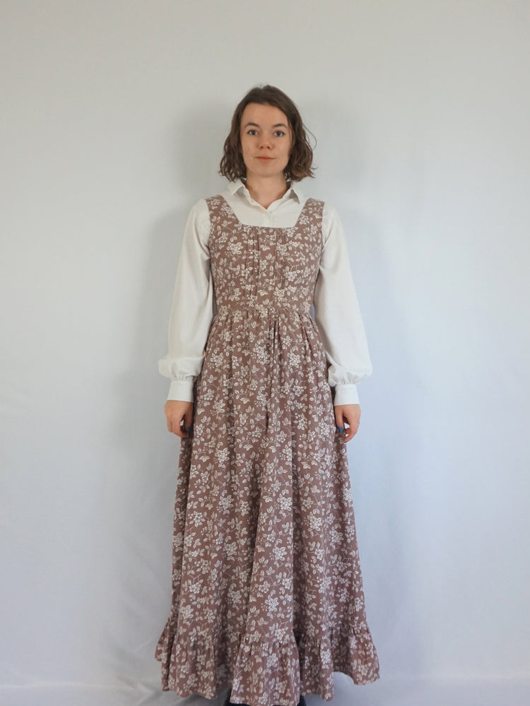 Laura Ashley Brown Pinafore Dress - S