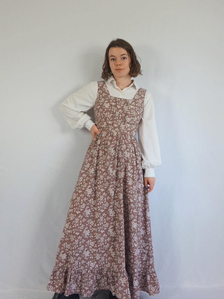 Laura Ashley Brown Pinafore Dress - S