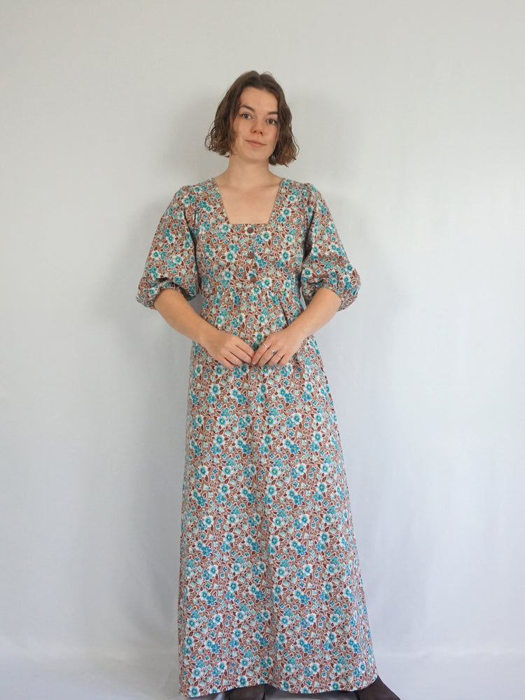 St Michael Floral Cotton Dress - M