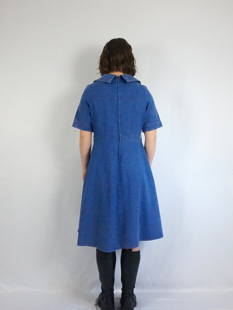 Denim Contrast Stitch Dress - M