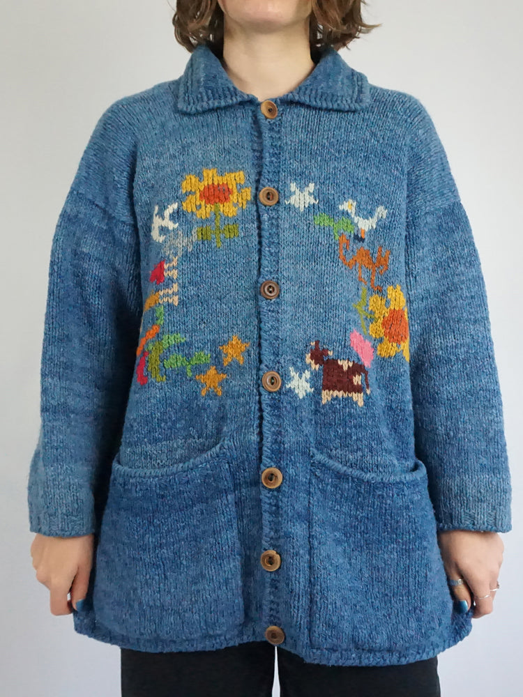 Amano Flower, Star & Animal Jumper - XL