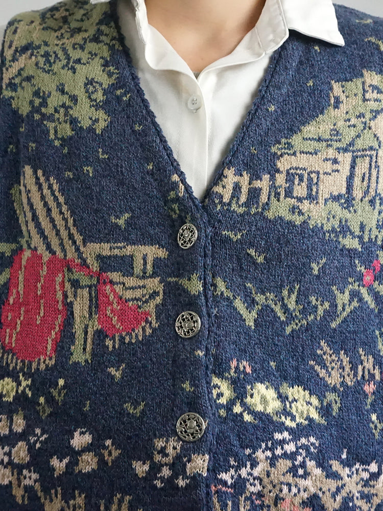 Cottage Scene Vest - L