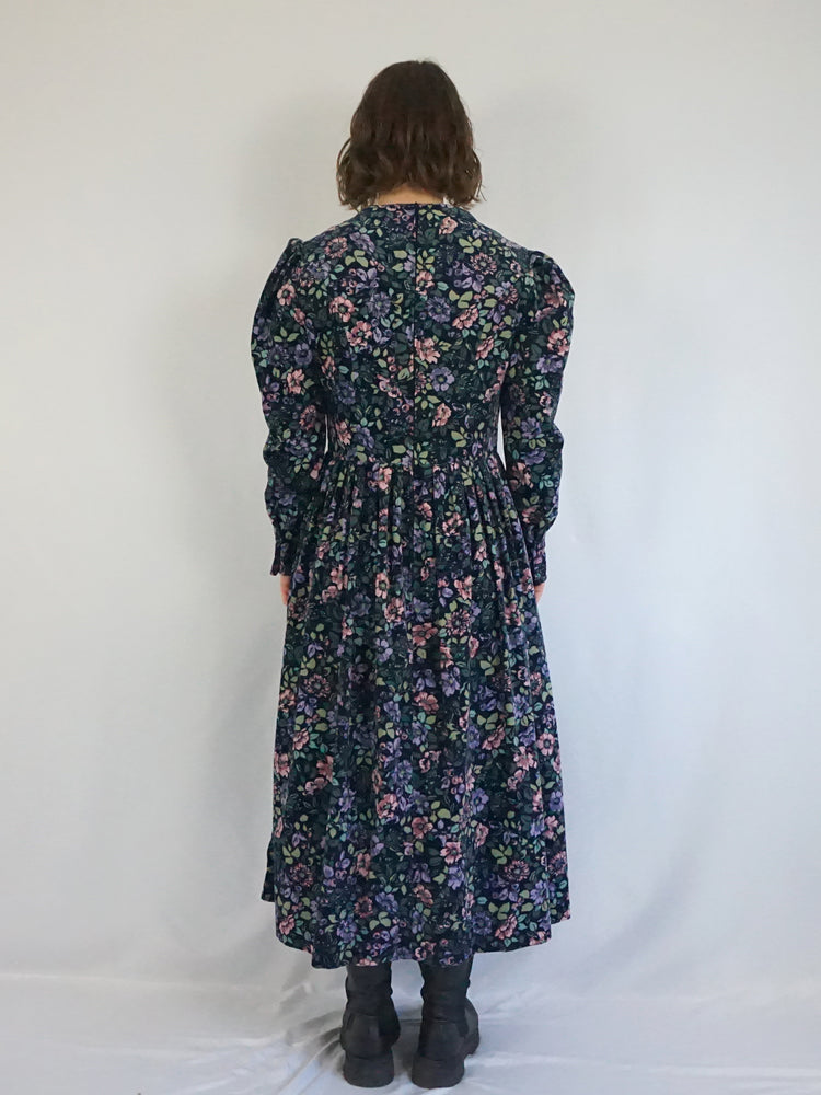 Laura Ashley Floral Corduroy Dress - M