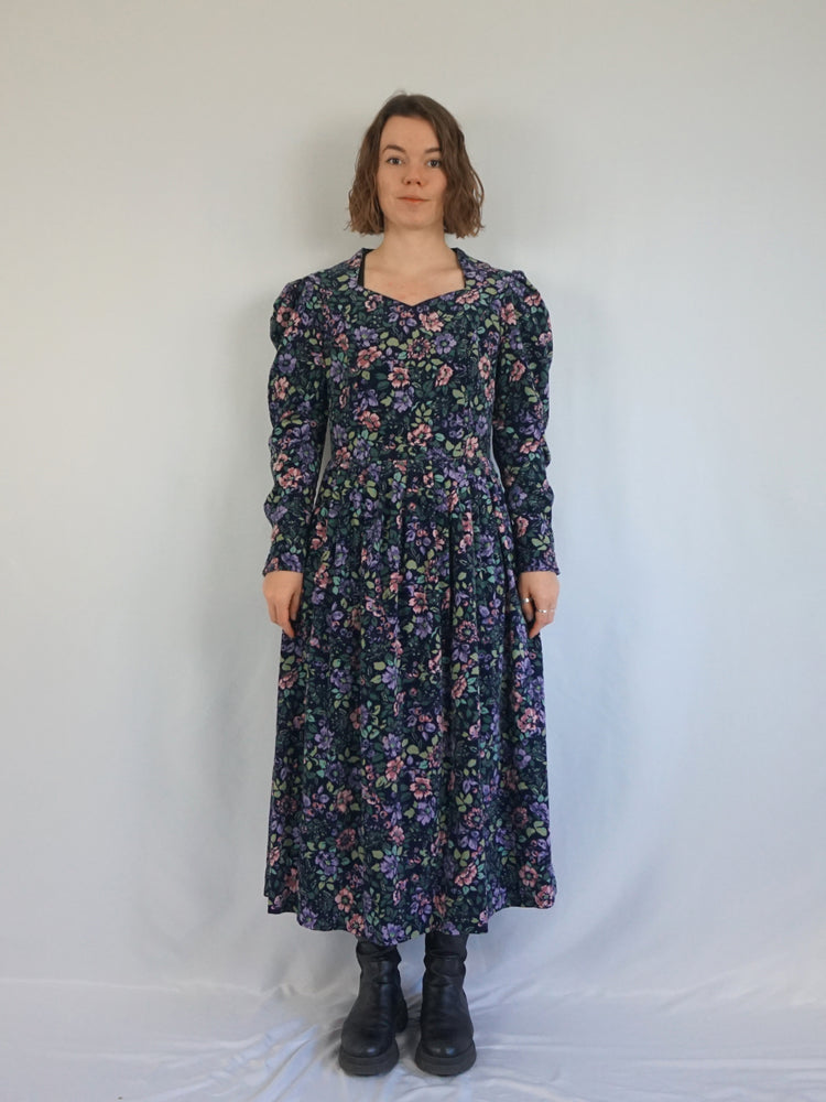 Laura Ashley Floral Corduroy Dress - M