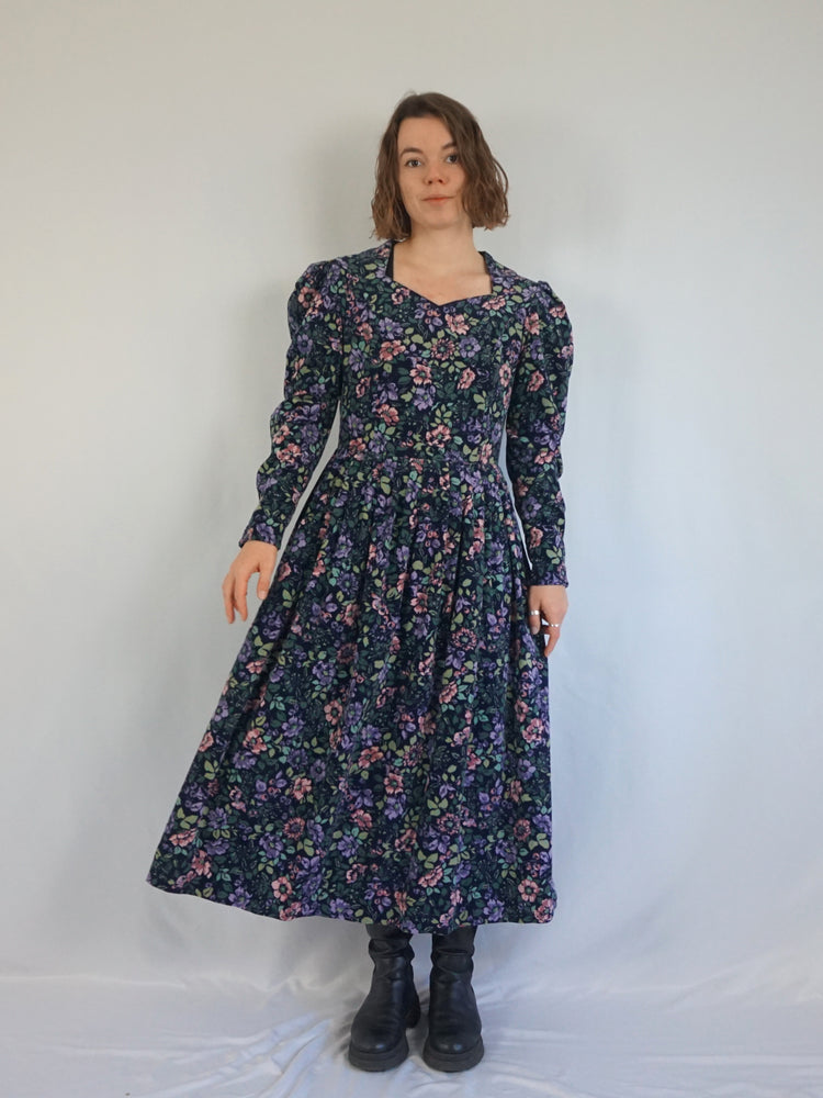 Laura Ashley Floral Corduroy Dress - M