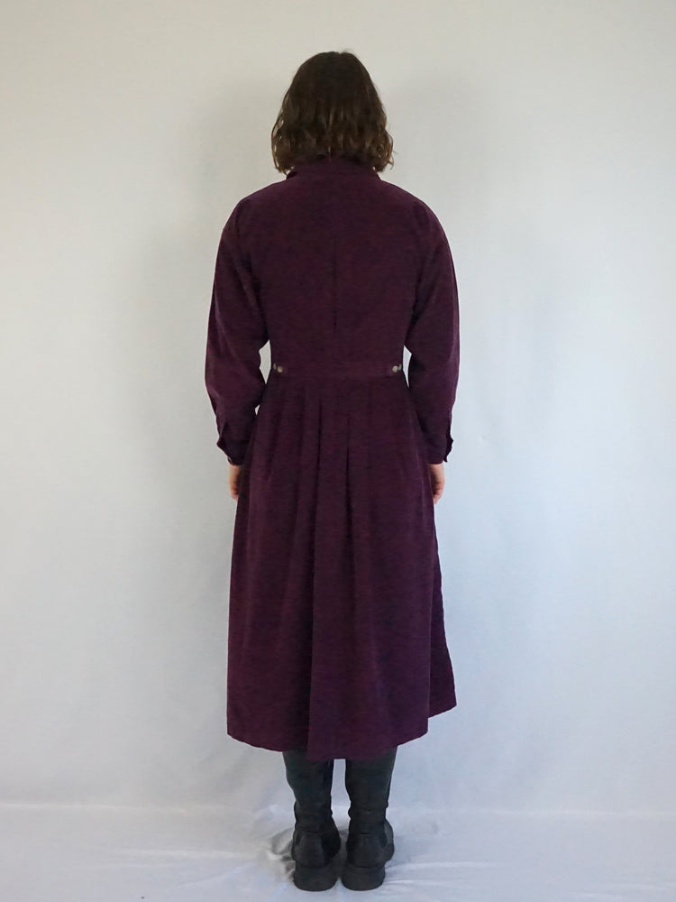 Purple Corduroy Midi Dress - M