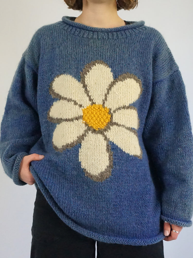 Blue Pachamama Daisy Jumper - XL