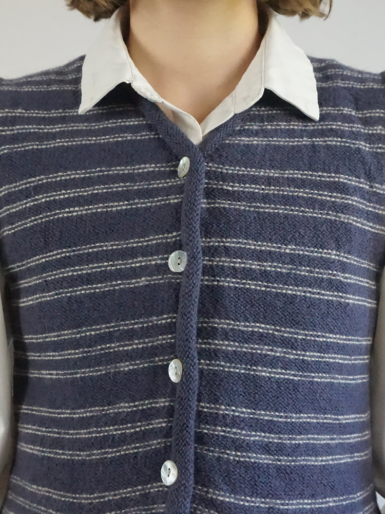 Purple Striped Sweater Vest - S