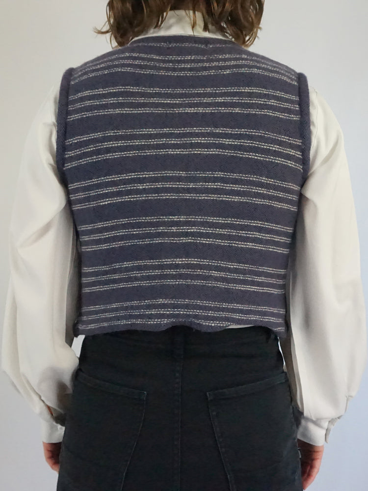 Purple Striped Sweater Vest - S