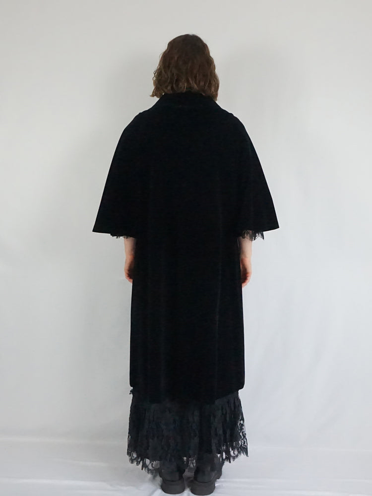 Velvet Cape Sleeve Coat - M
