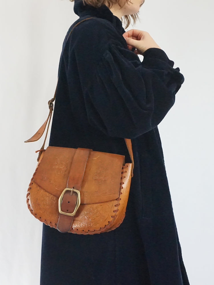 Tooled Leather Shoulder Bag