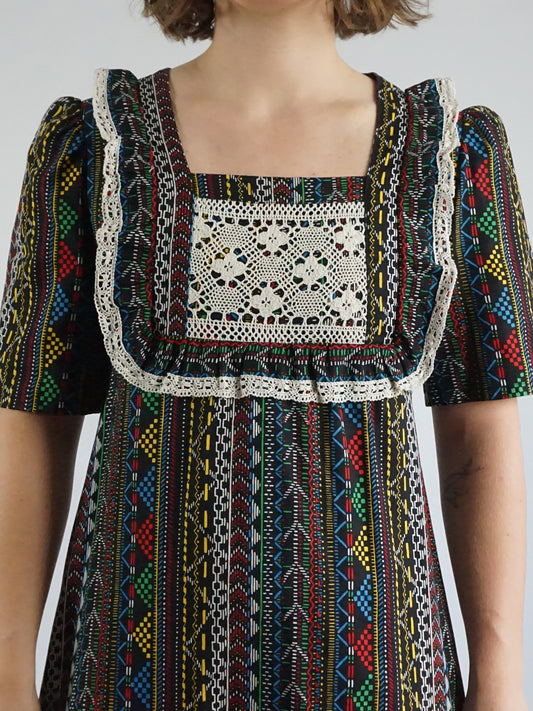 Funky Patterned Maxi Dress - S