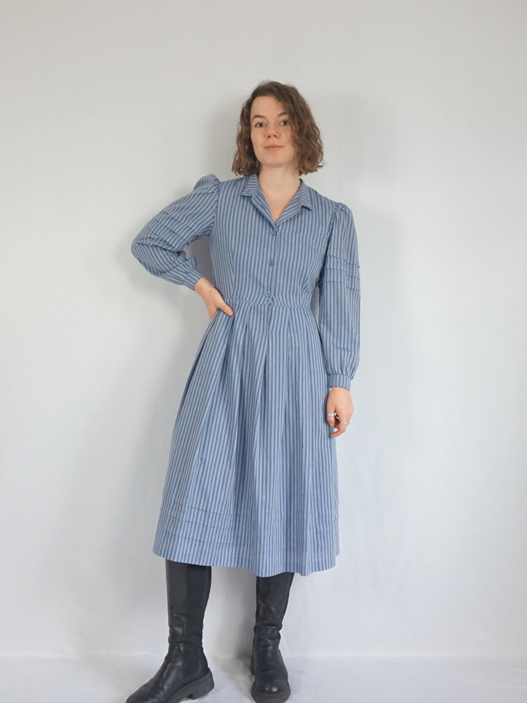 Marion Donaldson Striped Puff Sleeve Dress - S/M